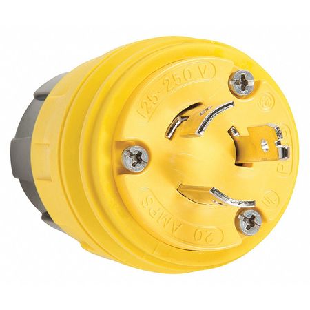 LEGRAND Watertight Locking Plug, 125/250VAC, 20A 26W08