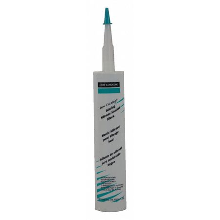 Dow Glazing Sealant, 10.3 oz, Cartridge, Black, RTV Silicone Base 4045026