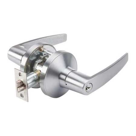 ZORO SELECT Door Lever Lockset, MIA Straight Style GP 116 MIA 626 234 ASA SCC