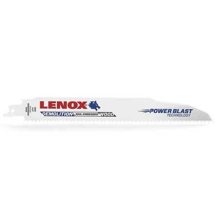 LENOX 9" L x 6 TPI Demolition Cutting Steel Reciprocating Saw Blade, 25 PK 20523B966R