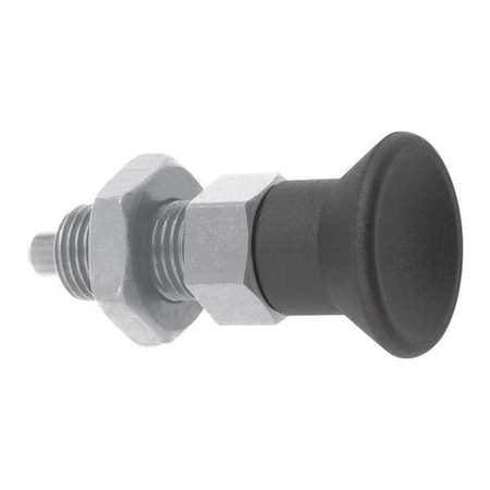 Kipp Indexing Plunger D1= M12X1, 5, D=6, Style B, Non-Lockout w Locknut, Stainless Steel Not Hardened K0338.12206