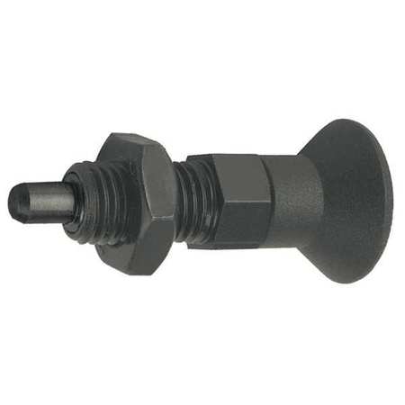 KIPP Indexing Plunger, Size: 1, D1= M10X1, D=5, Style B, Non-Lockout W. Locknut, Pin Hardened K0630.22105