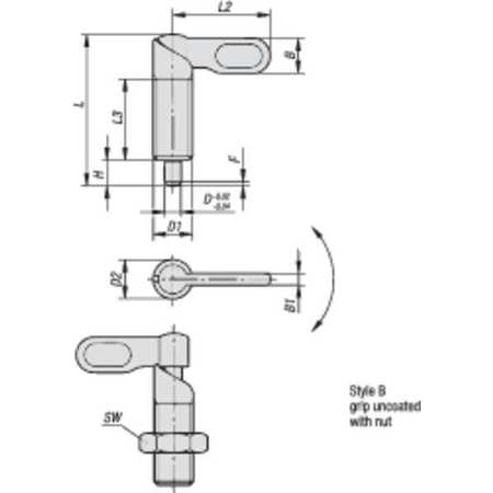 Kipp Cam-Action Indexing Plunger, Stainless Steel, D=10, D1= 3/4-10, Form: B, With Locknut K0637.10510A7