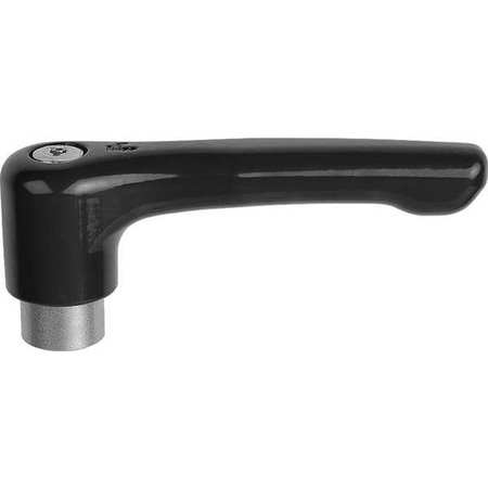 KIPP Adjustable Handle, Low Profile, Size: 2, 1/4-20 Zinc, Black Satin, Comp: Stainless Steel K0738.2A21