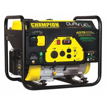 Champion Power Equipment Portable Generator, 3,500/3,150 W Rated, 4,375/3,950 W Surge, 29.2/26.3 A 100307