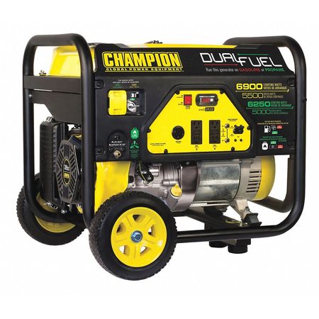 CHAMPION POWER EQUIPMENT Portable Generator, 5,500 W/5,000 W Rated, 5,500 W Surge, Recoil Start, 120/240V AC 100231