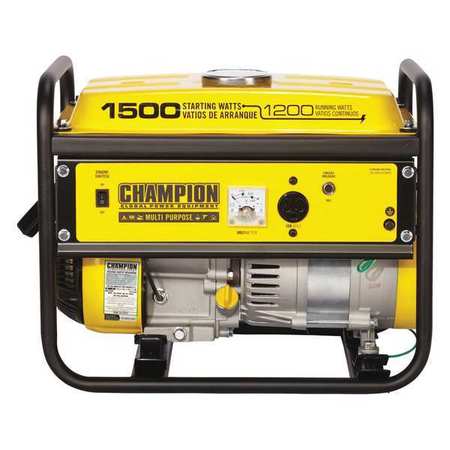 Champion Power Equipment Portable Generator, 1200W, Gas, 1200 Rated, 1500 Surge, 10.0 A 42436