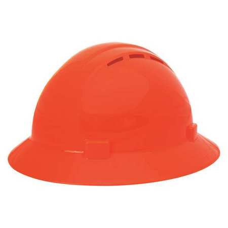 Erb Safety Full Brim Hard Hat, Type 1, Class C, Pinlock (4-Point), Hi-Vis Orange 19337