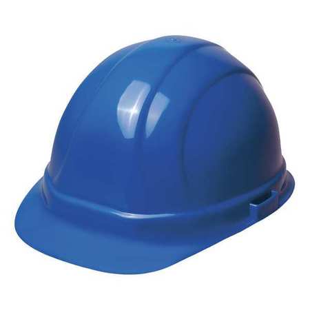 Erb Safety Front Brim Hard Hat, Type 2, Class E, Ratchet (4-Point), Blue 20003