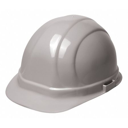 Erb Safety Front Brim Hard Hat, Type 1, Class E, Ratchet (6-Point), Gray 19957