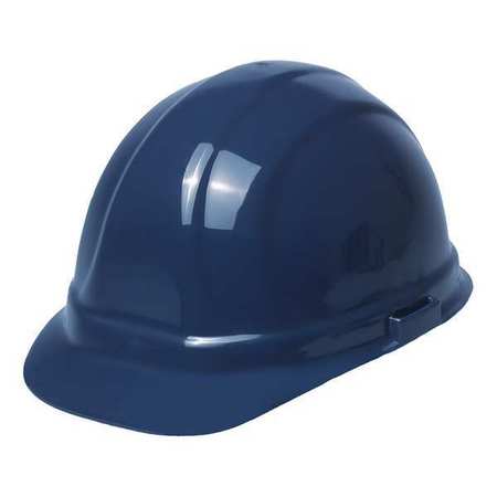 Erb Safety Front Brim Hard Hat, Type 1, Class E, Pinlock (6-Point), Dark Blue 19301