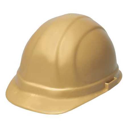 Erb Safety Front Brim Hard Hat, Type 1, Class E, Pinlock (6-Point), Gold 19300