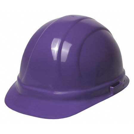 Erb Safety Front Brim Hard Hat, Type 1, Class E, Ratchet (6-Point), Purple 19988