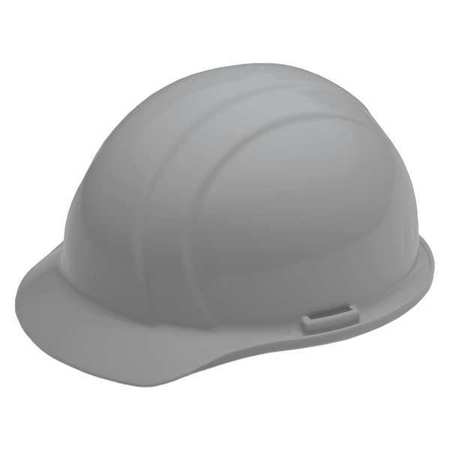 Erb Safety Front Brim Hard Hat, Type 1, Class E, Ratchet (4-Point), Gray 19367