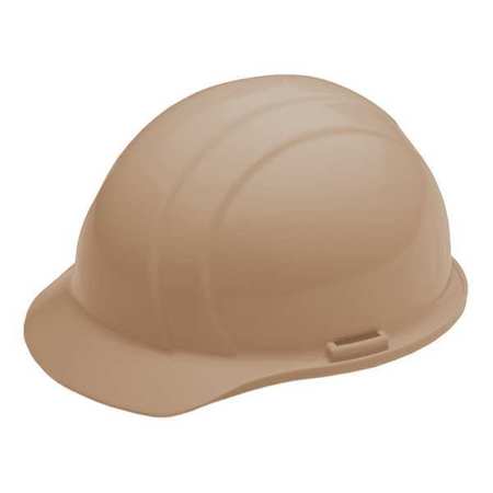 Erb Safety Front Brim Hard Hat, Type 1, Class E, Ratchet (4-Point), Beige 19464