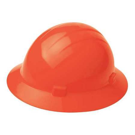 ERB SAFETY Full Brim Hard Hat, Type 1, Class E, Pinlock (4-Point), Orange 19203