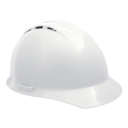 Erb Safety Front Brim Hard Hat, Type 1, Class C, Ratchet (4-Point), White 19451