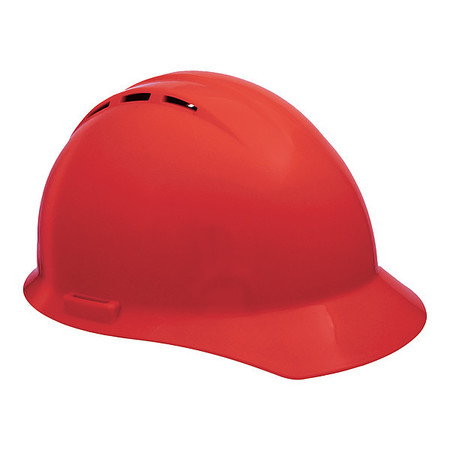 Erb Safety Front Brim Hard Hat, Type 1, Class C, Ratchet (4-Point), Red 19454