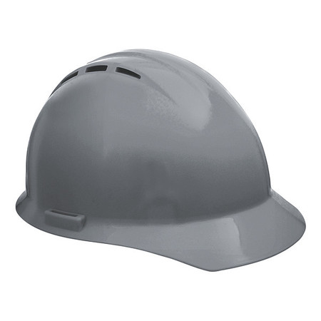 Erb Safety Front Brim Hard Hat, Type 1, Class C, Ratchet (4-Point), Gray 19457