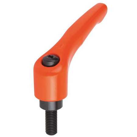 KIPP Adjustable Handle, Modern Design, Sz. 1, 1/4-20X20, Die Cast Zinc Orange RAL 2004, Comp: Steel K0122.1A22X20