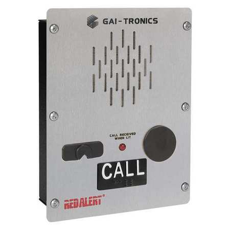 HUBBELL GAI-TRONICS Emergency Telephone, Analog, Silver 397-001ADFS