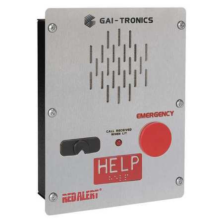 HUBBELL GAI-TRONICS Emergency Telephone, Analog, Silver 397-001FS