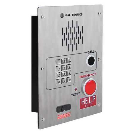 HUBBELL GAI-TRONICS Emergency Telephone, Analog, Silver 398-001CB