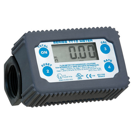 Fill-Rite Flowmeter, For 1" Pipe, BSPT, 2 to 35 gpm TT10PB