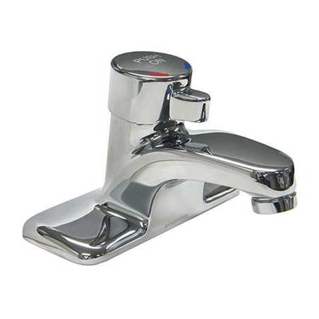 Symmons Metering 4" Mount, 3 Hole Low Arc Bathroom Faucet, Polished chrome SLC-6000