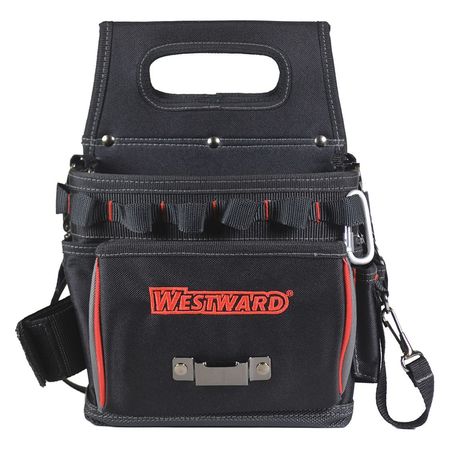 WESTWARD Bag/Tote, Tool Bag, General Purpose, 17 Pockets, Black, Polyester, 17 Pockets 53JW35