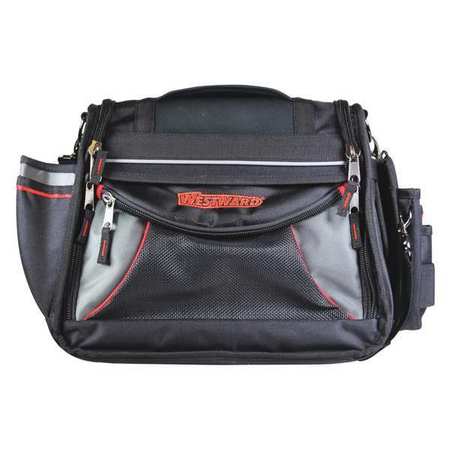 WESTWARD Bag/Tote, Tool Bag, General Purpose, 15 Pockets, Black, Polyester, 20 Pockets 53JW36