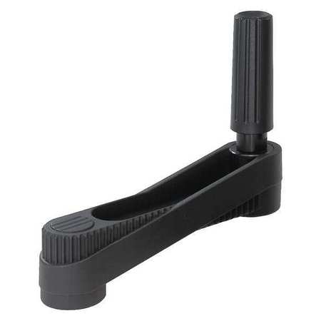 KIPP Crank Handle, Size: 3, Reamed Hole Bore D2= 0.5", A=100, H=107.1 Thermoplastic, Revolving K0659.32CP