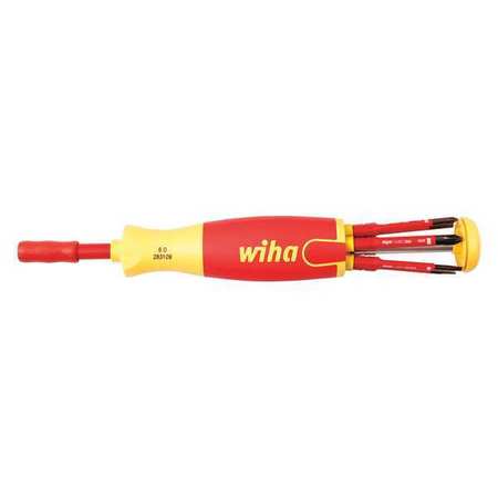 Wiha Slotted, Phillips, Square Bit 9 3/4 in, Drive Size: 6 mm , Num. of pieces:7 28394