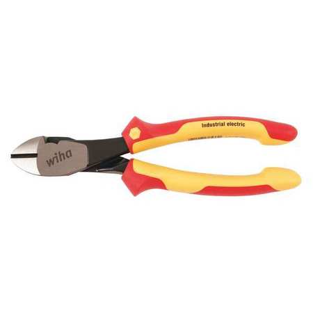 WIHA 8 in High Leverage Diagonal Cutting Plier Standard Cut Oval Nose Insulated 32939