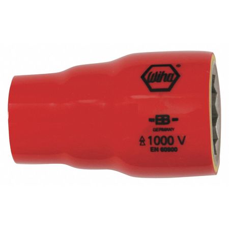 WIHA 1/2 in Drive Insulated Socket 1/2 in, Hex, SAE 31708