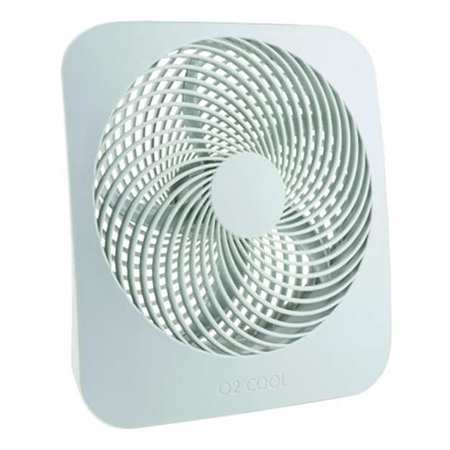 Treva/O2Cool 10" Table Fan, Non-Oscillating, 2 Speeds, 9VDC, Cool Gray, FCC-Compliant AC Adapter FD10802A