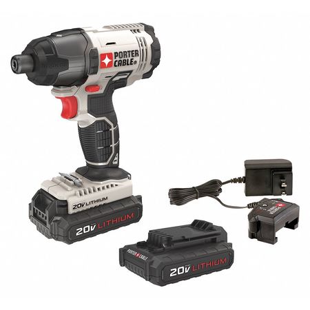 Porter-Cable 20V MAX* 1/4 in. Cordless Hex Head Compact Impact Driver Kit PCC641LB