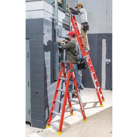 Werner Multipurpose Ladder, Stepladder, Straight Configuration, 13 ft, Fiberglass, 300 lb Load Capacity DP6207