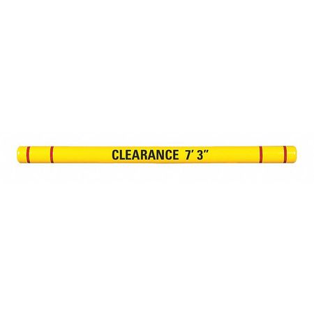 Zoro Select Clearance Bar, 7-3/8"O.D., 120"L, Yllw/Red HTGRD712OYR