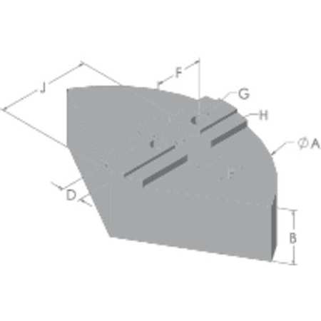 ABBOTT WORKHOLDING Pie Jaw Set, Aluminum, 1/2" Screw Size, PK3 10A04P1