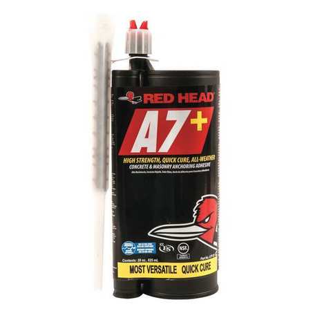 Red Head A7+ Acrylic, 28 Oz Container Size Cartridge, Includes Mixing Nozzle A7P-28