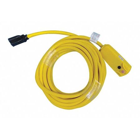 POWER FIRST Plug-In GFCI, 25 ft. Cord L, Yellow 53TY64