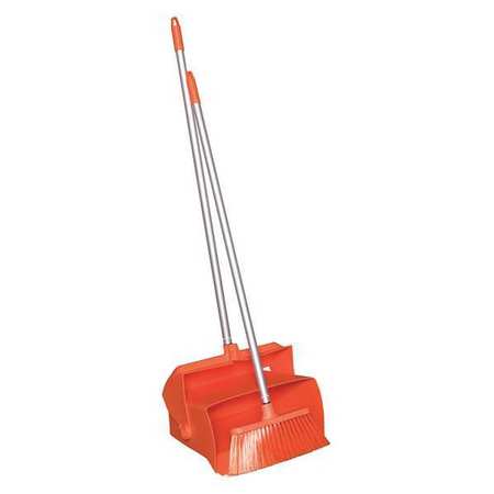 REMCO Lobby Dust Pan and Broom Set, Orange 62507