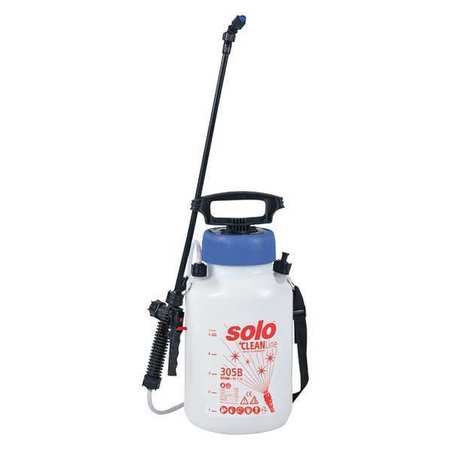 SOLO 1-21/64 gal. Clean line Handheld Sprayer, HDPE Tank, Fan Spray Pattern, 48" Hose Length 305-B