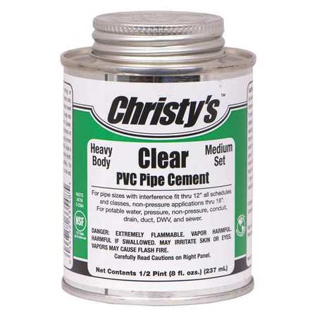 CHRISTYS Pipe Cement, Clear, 8 oz. RH-HCLV-HP-24