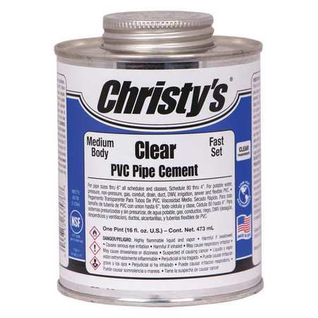 CHRISTYS Pipe Cement, Clear, 16 oz. RH-MCLV-PT-12