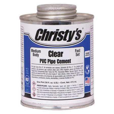 Christys Pipe Cement, Clear, 16 oz. RH-MCLV-PT-12