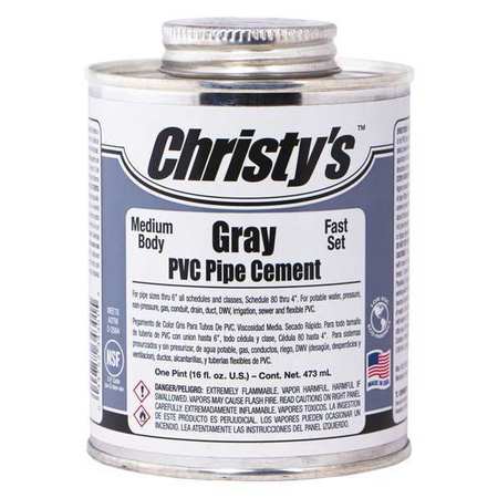 CHRISTYS Pipe Cement, Gray, 16 oz. RH-MGLV-PT-12