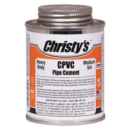 CHRISTYS Pipe Cement, Orange, 8 oz. RH-OCPVC-HP-24