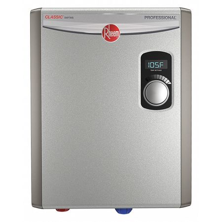 Rheem 208/240VAC, Both Electric Tankless Water Heater, General Purpose, 59 Degrees to 140 Degrees F RTEX-18